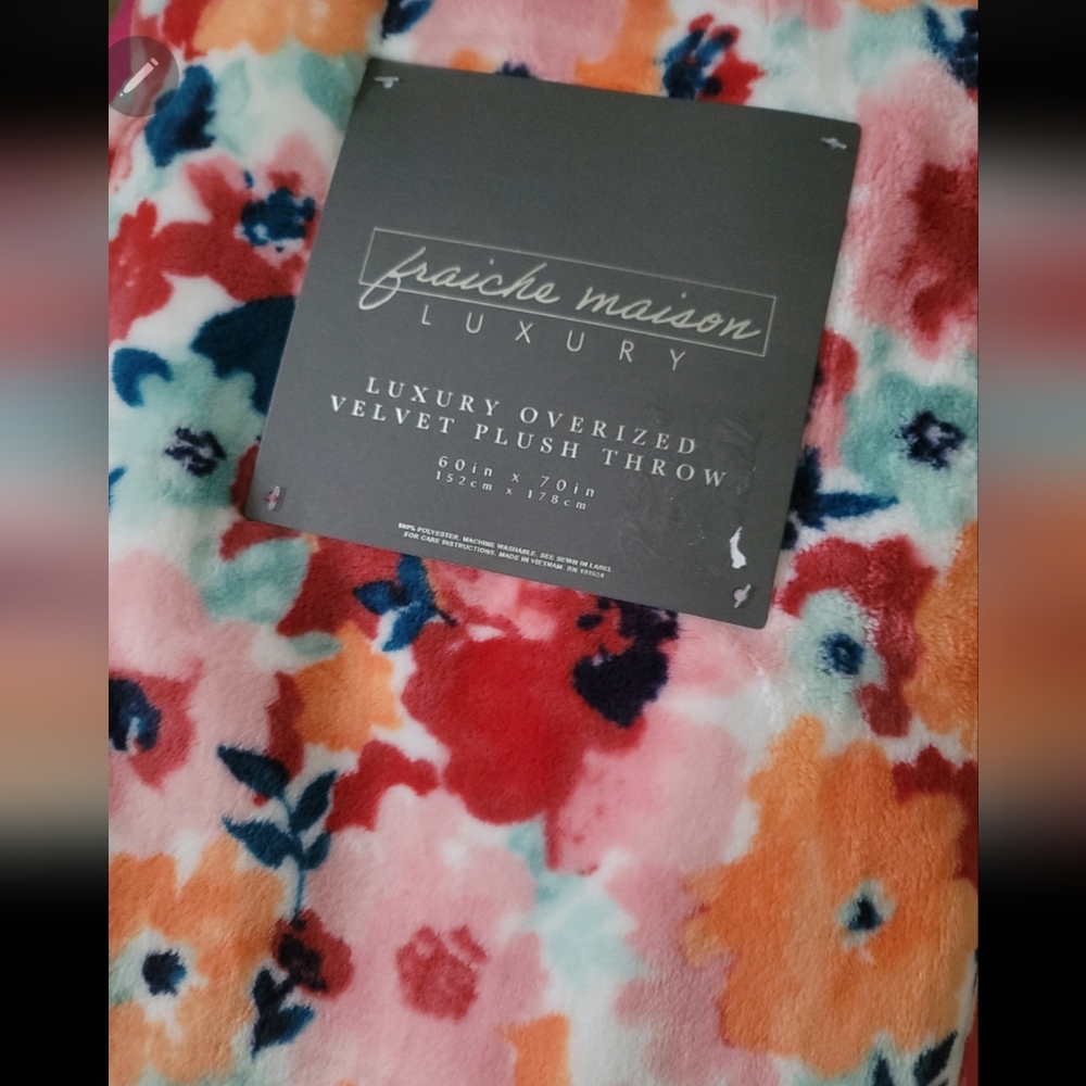 FRAICHE MAISON 60X70 OVERSIZED LUXURY PLUSH THROW BLANKET Floral Everyday